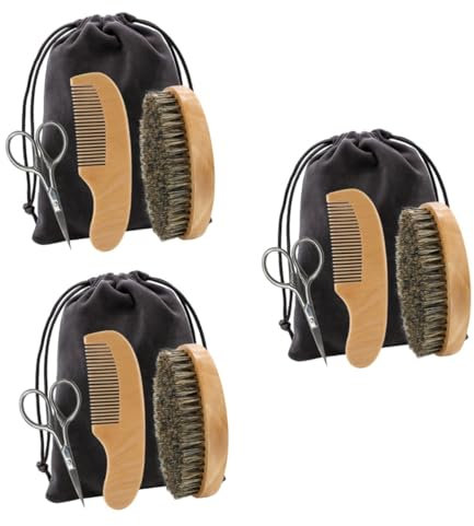 FOMIYES 3sätze Beard Shaver Für Männer Teiliges Bartpflege Pflegewerkzeugen Für Verschiedene Bartformen Bequem Im Stoffbeutel Verstaut Professionelles Design Für Tägliche Anwendung