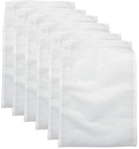 6 Confezioni Sacchetti per Latte di Noci Filtri per il tè Tessuto Filtrante in Nylon Riutilizzabile Cheese Cloth con Coulisse per Filtrare Formaggio Greco Yogurt Tè Succo Caffè Frutta Tofu 30 * 20cm