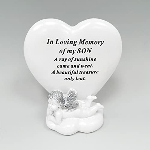 Placas conmemorativas de corazón para tumbas, adornos de querubín, placas personalizadas para decoración de tumbas, querubín, grabadas con citas de recuerdo en memoria amorosa de tus seres especiales