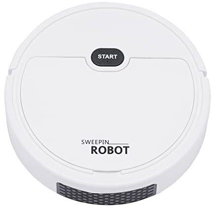 Aohuada Aspirapolvere robot con cambio di direzione automatico robot 3 in 1 aspirapolvere scopa scopa scopa a frange, 30 minuti di autonomia per pavimenti duri tappeti animali