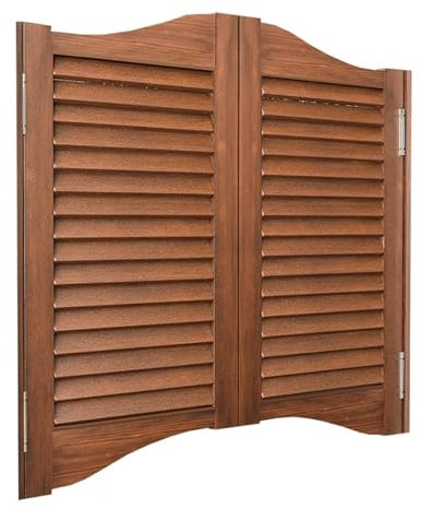 GOCHUSX Portails Battants Doubles Portes par café, Portail Battant Intérieur en Bois Massif, Décoration De Portail De Clôture D'entrée pour Barrière Comptoir De Cuisine(B-Brown,90x60cm)