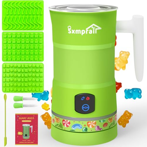 Gummy Maker Machine, Oil Infused Gummy Candy Maker, DIY Edible Gummy, Jelly & Pudding, Gummy Making Kit, ,Include Bear mold, Fruit Mold, Worm Mold & Mixing Stick 5-Years Free Replacement (Green)