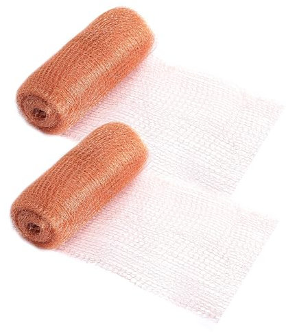 WGDVVJV 2 Rolls Copper Mesh Slug Repellent 20 Feet Copper Wire Rodent Mesh Copper Wire for Slug, Wire Mesh Copper Tape Slug Repellent for Closing Gaps Around Gardens