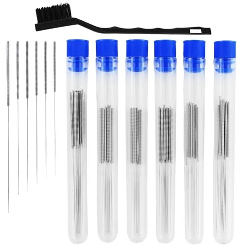 Lot de 60 aiguilles de nettoyage pour buses d'imprimante 3D, 6 tailles - Kit de nettoyage de buses en acier inoxydable - Accessoires d'imprimante 3D