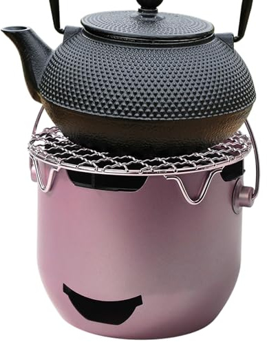 Tyinerc Barbecue a Carbonella da Tavolo - Grill da Esterno con Griglia di Cottura e Maniglia - Attrezzatura in Acciaio per Cucinare all'Aperto in Viaggio Spiaggia Giardino Campeggio