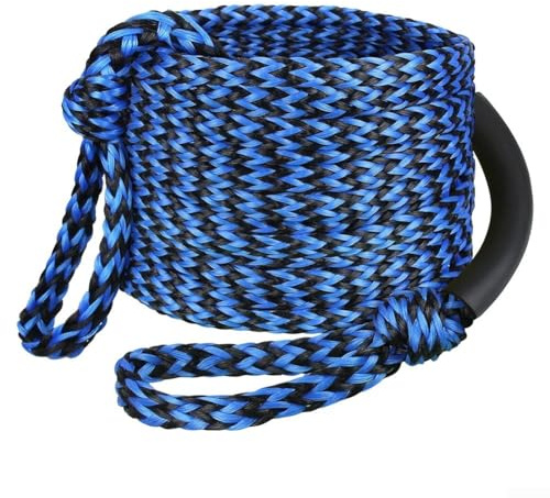 Corda da traino 3K per barche, 18,3 m, perfetta per tubi, sci nautico e divertimento in famiglia sull'acqua (blu nero)