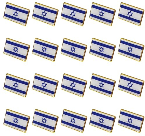 Épinglettes de drapeau 20 pièces épinglettes de drapeau d'israël en vrac 1 pouce en métal broche israélienne Badge Souvenir Gits pour hommes femmes sur vêtements sacs chapeaux
