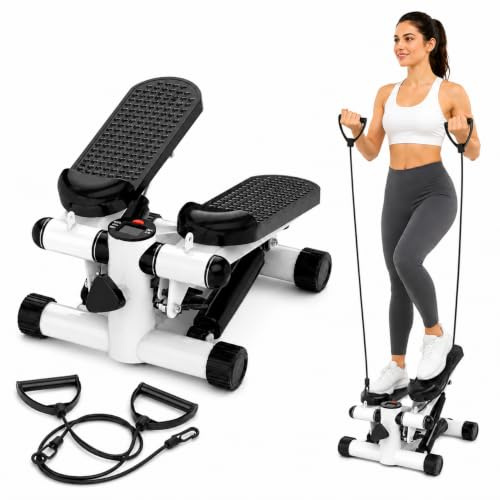 Mini stepper fitness stepper machine à pas pour la maison, entraînement des jambes, abdominaux, avec bandes de résistance, hydraulique