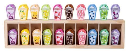 Xgdsnly Children Memory Game Wooden Matching Game Set Color Pair Shape Sorting Toy Pattern Recognition Station wooden storage board suitable for memory, Fruit Drink