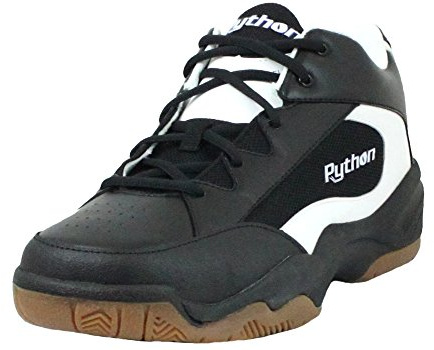 Python Wide (EE) Width Indoor Mid Racquetball (Squash, Indoor Pickleball, Badminton, Volleyball) Shoe (Black; Size 11.0)