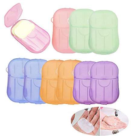 CRIVERS Set di 10 Fogli di Carta USA e Getta per Sapone e Sapone di Carta per Viaggi all'aperto da Lavare