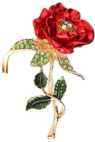 Apanphy® Broche Femme,Cadeaux de fête des mères, Broche en Alliage de Diamant Rose Meilleurs Cadeaux pour la fête des mères et Son Anniversaire (Rose)