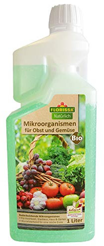 Florissa Natürlich Bio Mikroorganismen für Obst und Gemüse zur Erhöhung der Widerstandskraft für bessere Nährstoffaufnahme | für gesunde Ernte | 1L für 250L Wasser, Grün