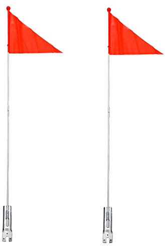 theener Kinder Fahrradfahne Sicherheitswimpel Gokart Roller Fahrrad Wimpel Fahne Neon orange Fähnchen (2 Stück orange)