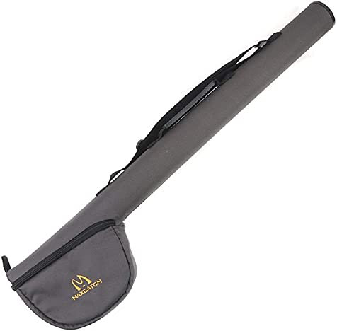sprinton Maximumcatch Rutentasche 4-Fach Rutenfutteral für Fliegenrute und Rolle zu schutzen für 9/10ft 2 oder 4 Teile Fliegenfischen Rute (10ft 4 Teile, Grau)