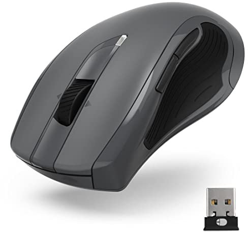 Hama | Ratón láser con 7 Botones (hasta 3200 dpi, Sensor láser, Clic silencioso, Forma ergonómica, Receptor USB), Color Gris