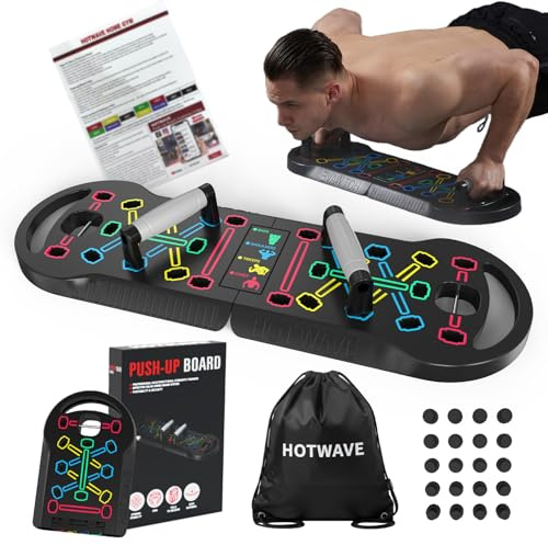 HOTWAVE Push Up Board Fitness,Foldable 20 in 1 Push Up Bar at Home Gym,Pushups Handles for Floor,Portable Workout Equipment