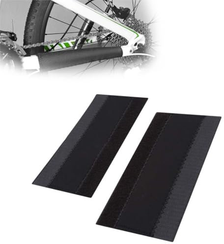 BIRLOZA 1 Paar Fahrrad Bike Kette Schutz Chain Guard Kettenstrebenschutz Neopre Fahrrad Ketten Strebenschutz Rahmenschutz Kettenstrebenschutz Neopren Schwarz