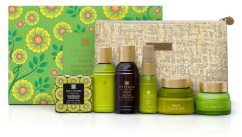 Spa Ceylon Peace Home Spa Set Ayurvedic Pampering Kit | Calming and Relaxing the Senses | Ayurveda | Spa Gifts and Mini Travel bag | Gift set