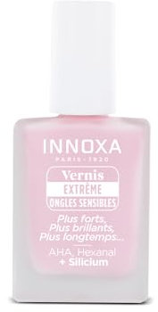 Vernis à Ongles Extrême 819 Rose Poudré Innoxa - Tenue Longue Durée Jusqu'à 9 Jours - Finition Plump & Glow - Enrichi en AHA, Hexanal et Silicium - Ongles Sensibles Testé Dermatologiquement