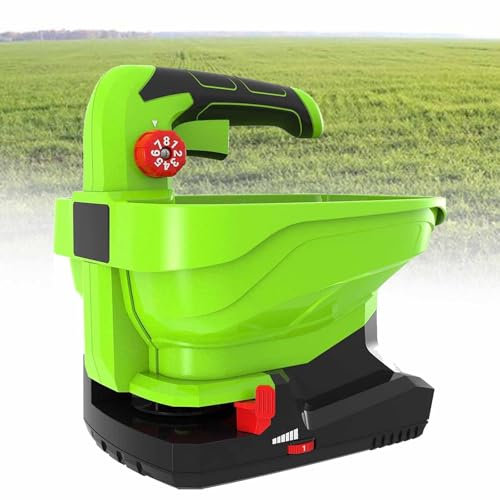 3.3L Semoir Électrique Manuel, Épandeur D'engrais Sans Fil, Alimenté Par Une Batterie De 2.0Ah, 8 Taux D'épandage, Largeur D'épandage Réglable Pour Les Semences De Gazon, Le Sel Et Les Gravillons