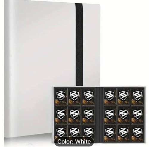 CARDSON Trading Card Binder 9 Pockets - 30 Pages Holding 540 Cards - Side Loading Card Book - Anime Card Binder (Red) (White)