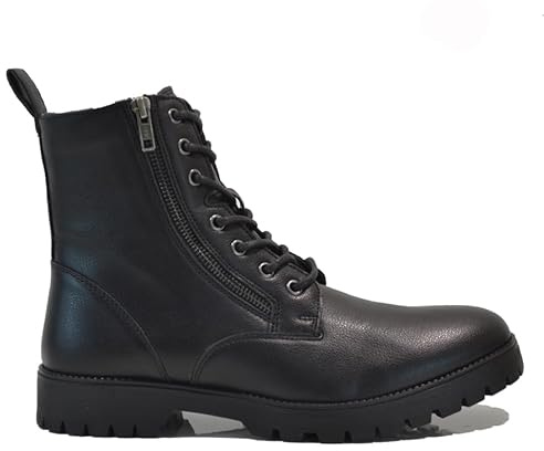 MENS WALKING HIKING CASUAL POLICE WORK SECURITY MILITARY WINTER ZIP ANKLE BOOTS SIZE (BLACK, UK Footwear Size System, Adult, Men, Numeric, Medium, 10)