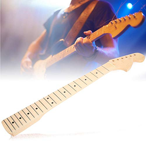 RiToEasysports Reemplazo de Diapasón de Mástil de Guitarra de Arce de 22 Trastes para Guitarra Eléctrica ST, Puntos Negros Lisos, Color Madera, Músicos