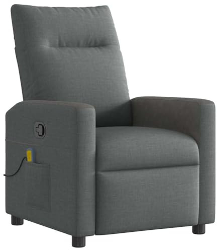 vidaXL Silla de masajes reclinable Gris Oscuro 69 x 86 x 100 cm Tela, Sillón de Masaje Moderno, reclinable Rectangular, cómodo, ergonómico y Duradero para tu Sala de Estar