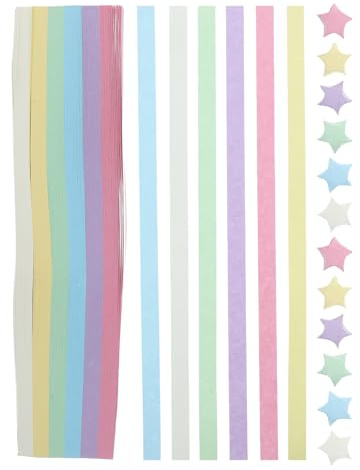 ABOOFAN 540 piezas Tiras de Papel Origami Colores Pastel Degradados para Manualidades Estrellas Suerte para Bricolaje y Decoración Creativa
