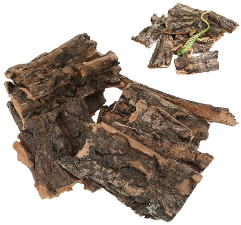 SHINEOFI 10 stycken reptilbark, bark av naturträkork, terrarium, liten klättermatta, livsmiljödekoration för ödlor, orkar, spindlar, kraftor, fågelspindlar, geckos,