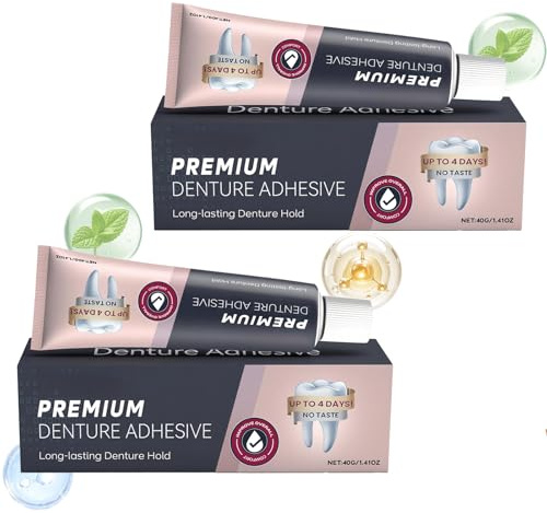 2 PCS Thermoplastic Denture Adhesive,Extra Strong Hold Up Comfortable Long Lasting Improves Dentur/E Fit Acts As Soft Reliner
