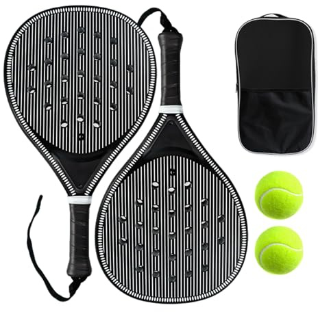 Beach Paddle Racket Set - Beach Paddle Tennis Racquets, Sport Equipment with Sturdy Grip, Portable Paddleboard, Ergonomic Carbon Fiber Paddles, Performance Gear for Training, and Family Fun