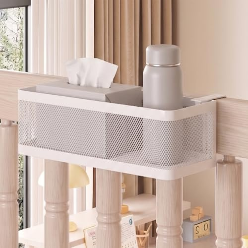 Bunk Bed Shelf, Bedside Hanging Storage Baskets for Bedroom,Hall,Cot Rails | Adjustable Hanging, No Drilling, Mesh Basket, Large Capacity, Max.Load 15KG,Detachable,Carbon Steel,Space Saving,Extra Large