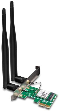 Tenda AC1200 PCIe WiFi Card – Dual Band Wireless Card with 2 x 5dBi Detachable Antennas – Gigabit Network Card – PCI Express WiFi Card for Desktop/PC Gaming – Supports Windows 10(E12)