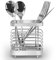 Simpcozy Utensil Holder, Stainless Steel Cutlery Drainer Sink Caddy, Rust Proof Sink Tidy Kitchen Sink Organiser, Cutlery Organiser for Kitchen Utensil (Silver)