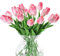 Tashce 10 unids Tulipanes Artificiales, Tulipanes Artificiales en Látex, Tacto Realista Plantas Artificiales para Ramos de Boda, Hogar, Fiesta, Flores Artificiales Decorativas (Rosa melocotón)