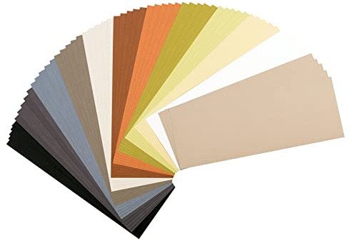 Florens Cardstock slät flerfärgad – färgade korttillbehör 11,5 x 30,4 cm – jordtoner – 60 ark – färgat papper för scrapbooking, korttillverkning och annat pappershantverk – 216 GSM