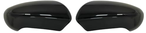KYYET Adecuado para Nissan Qashqai J10 2007-2014 Carcasa de espejo retrovisor izquierdo y derecho, tapa en negro brillante
