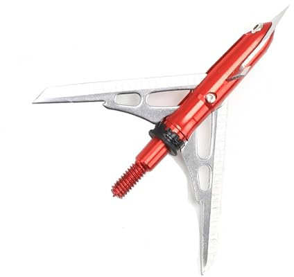 ACCMOS 6/12 Pezzi Freccia Broadhead Punte di Freccia da Caccia 100 Grani per Arco Compound Arco Ricurvo Tiro a Segno Caccia Accessori per Frecce (6 PCS)