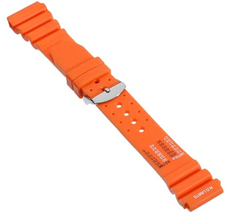 Kistanio Silikonarmband dykarmband med rostfritt stål stiftspänne i olika bredder och varianter, apelsin, 24 EU