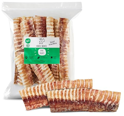 Bobik Snobik | Trachea di Manzo Essiccata 100% Naturale per Cani | Snack Masticabili Ricchi di Collagene & Proteine | Senza Additivi né Cereali | Premio Sano 500g