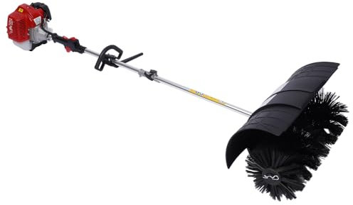 WindWilder Motorbesen Benzin Kehrmaschine Schneefräse Räumgerät Schnee Sweeper 52cc 2.3HP 1700W 2-Takt mit Tragegurt und Ergonomischen Griff, Kehrbreite 60cm, 1L Kraftstofftank