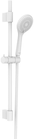 Ensemble de douche Watersaving, barre de douche en acier inoxydable, pomme de douche à économie d'eau, avec flexible de douche 150 cm, blanc