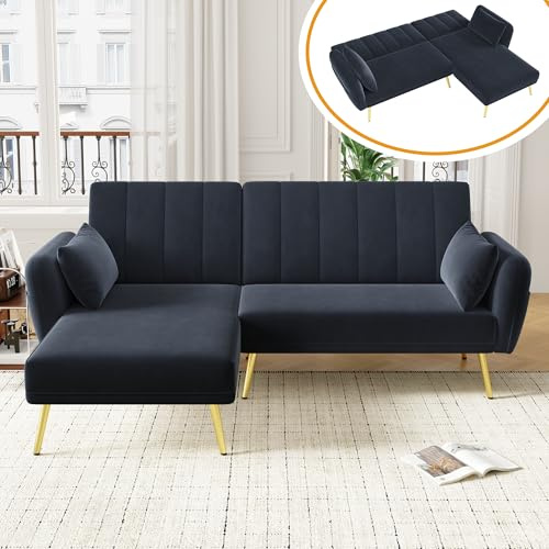 KecDuey Divano a forma di L, moderno divano letto, divano letto con angolo aggiunto, divani, divano ad angolo con funzione sonno, adatto per soggiorno, camera da letto, home cinema, camera degli