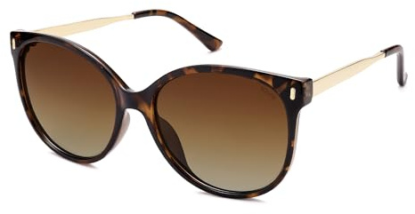 SOJOS Retro Runde Groß Polarisierte Sonnenbrille Damen Herren Katzenauge Trendy Vintage UV400 Schutz Brille mit Mittel Gesicht SJ2391