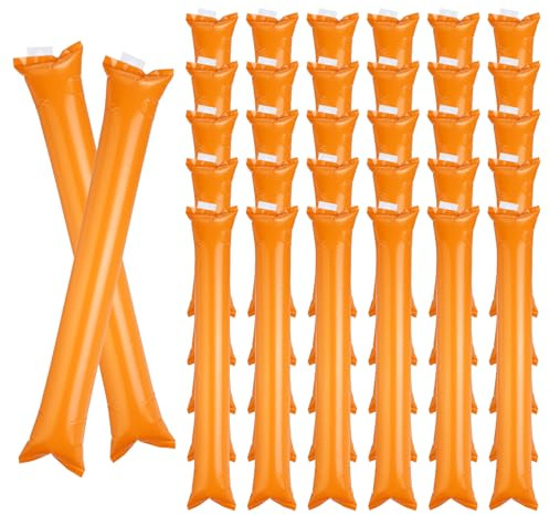 uxcell 40Pcs Thunder Sticks, Thicken Cheering Team Spirit Stick Clapper, Cheerleading Plastic Inflatable Noise Makers for Sporting Events, Dance Party Favors, Concerts, Orange