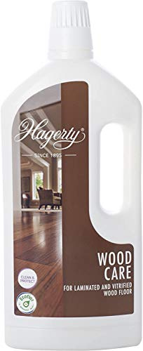 Hagerty Wood Floor Care Trägolvrengöringsmedel 1 liter I Effektiv parkettrengörare för djuprengöring och vård av alla trä-, laminat- och lackgolv I Intensivrengöring för parkett med halkskyddseffekt