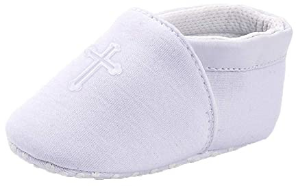 ESTAMICO Baby Boys Baptism Shoes Soft Cross Christening Premium Sole Infant Sneaker, 3-6 Months