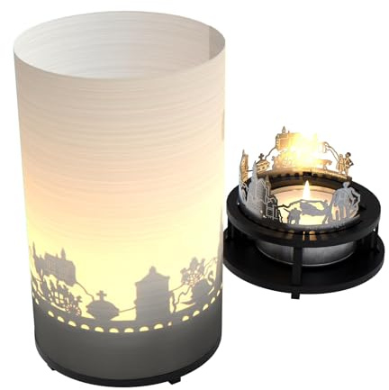13 gram nysvansten premium presentförpackning – souvenir ljushållare med slott motivljus för fascinerande skuggspel av glas i grönt, brunt, blått, svart, vitt för födelsedagar, fester, resor